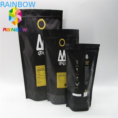 হিট সিল ফুড প্লাস্টিকের পাউস প্যাকেজিং রিসেসেবল কফি ব্যাগগুলি কাস্টমাইজড আকার