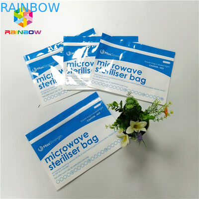 প্লাস্টিকের মাইক্রোওয়েভ নির্বীজন শিশুর ফিডার / বোতল জন্য জিপার পাউচ ব্যাগগুলি আপ করুন