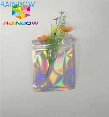 আইলার্যাশ আঠালো প্রসাধনী পণ্যগুলির জন্য মাইলার হলোগ্রাম জিপার কাস্টমাইজড পেপার ব্যাগ