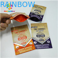 দীর্ঘ জীবনকাল ফয়েল পাউচ প্যাকেজিং হিট সীল 1/8 ওজ 1/2 ওস 1 ওএস সিবিডি গামি ব্যাগ