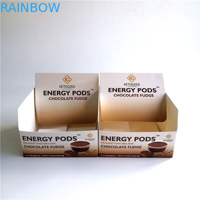 ইকো ফ্রেন্ডলি ক্রাফ্ট পেপারবোর্ড বক্স, চকোলেটের জন্য ভাঁজযোগ্য কাউন্টার ডিসপ্লে বক্স