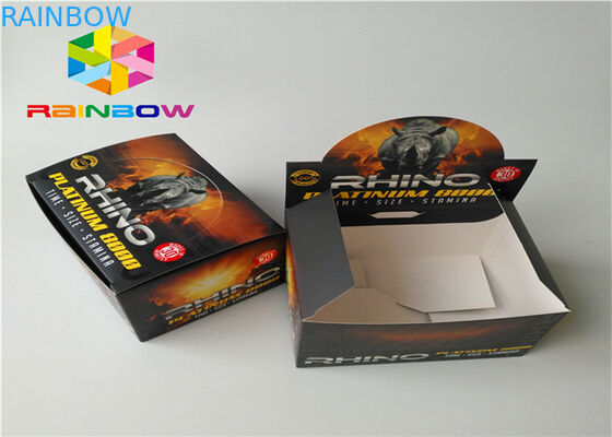 আঠালো স্টিকার লেবেল সহ পুরুষ বর্ধন পানীয় বোতল মোড়ানো কাগজ বাক্স