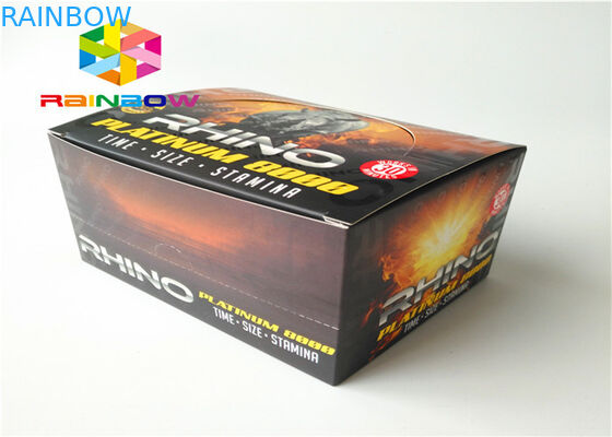 আঠালো স্টিকার লেবেল সহ পুরুষ বর্ধন পানীয় বোতল মোড়ানো কাগজ বাক্স