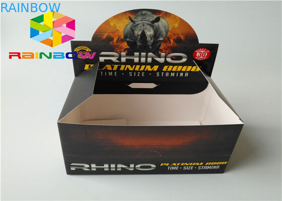 বাষ্পীয় ভ্যাপ ই-তরল ই-জুসের জন্য পুনর্ব্যবহারযোগ্য কাগজ rugেউতোলা খুচরা কাউন্টার ডিসপ্লে বাক্স