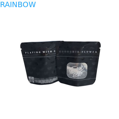 ম্যাট ব্ল্যাক সারফেস প্লাস্টিকের পাউচিং প্যাকেজিং স্পট ইউভি স্বচ্ছ পরিষ্কার ফ্রন্ট উইন্ডো