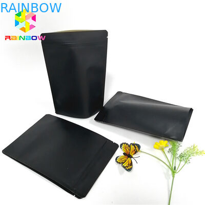 ব্ল্যাক ক্র্যাফ্ট পেপার ব্যাগ প্যাকেজিং কাস্টম লোগো স্ট্যান্ড আপ পাউচ পুনর্ব্যবহারযোগ্য জিপ লক