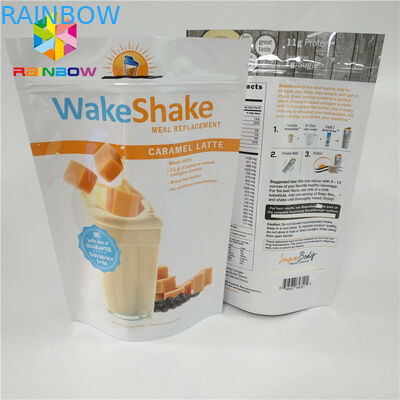 ফুড গ্রেড প্লাস্টিকের পাউস প্যাকেজিং, অ্যালুমিনিয়াম ফয়েল স্ট্যান্ড আপ ব্যাগগুলি জিপলক টেকসই