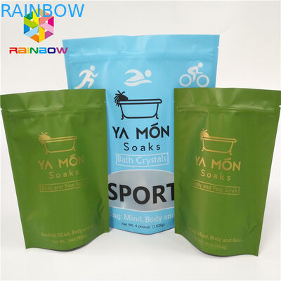 ফুড গ্রেড প্লাস্টিকের পাউস প্যাকেজিং, অ্যালুমিনিয়াম ফয়েল স্ট্যান্ড আপ ব্যাগগুলি জিপলক টেকসই