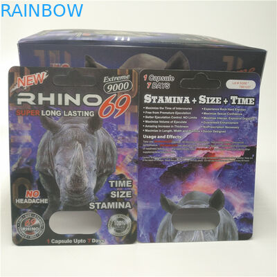 কাস্টম RHINO 96 পিল ব্লিস্টার প্যাক প্যাকেজিং 3 ডি লেন্টিকুলার কার্ড ইকো - বন্ধুত্বপূর্ণ