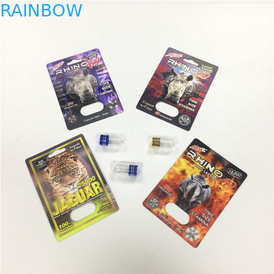 RHINO 8/11/25 ডিসপ্লে ফোস্কা কার্ড প্যাকিং পুরুষ বর্ধন পারফরম্যান্স পিল 3 ডি খালি ধারক