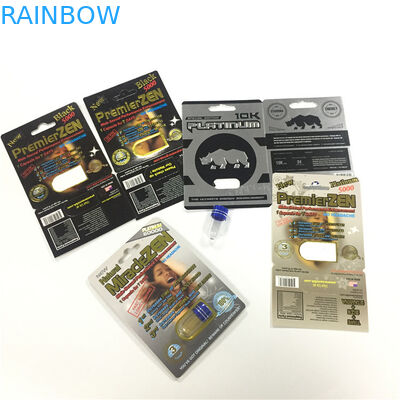 RHINO 8/11/25 ডিসপ্লে ফোস্কা কার্ড প্যাকিং পুরুষ বর্ধন পারফরম্যান্স পিল 3 ডি খালি ধারক