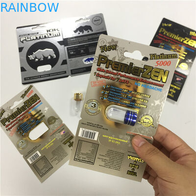 RHINO 8/11/25 ডিসপ্লে ফোস্কা কার্ড প্যাকিং পুরুষ বর্ধন পারফরম্যান্স পিল 3 ডি খালি ধারক