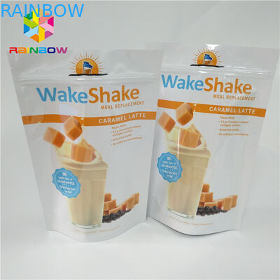 পুনরায় বিক্রয়যোগ্য স্ট্যান্ড আপ জিপার পাউচ ব্যাগ দুধ - চা পাউডার প্যাকেজিং গ্লোসি সম্পূর্ণ মুদ্রণ শেষ