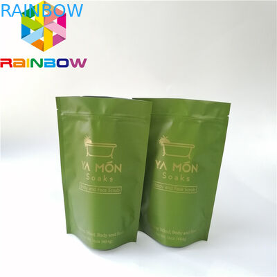 ফয়েল সারিবদ্ধ প্লাস্টিক স্ট্যান্ড আপ জিপার পাউচ বাথ সল্ট স্কিন কেয়ার প্যাকেজিং গ্র্যাভুর প্রিন্টিং