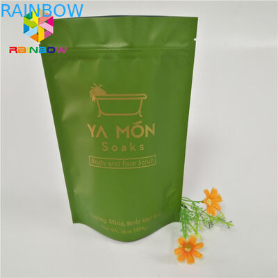 ফয়েল সারিবদ্ধ প্লাস্টিক স্ট্যান্ড আপ জিপার পাউচ বাথ সল্ট স্কিন কেয়ার প্যাকেজিং গ্র্যাভুর প্রিন্টিং