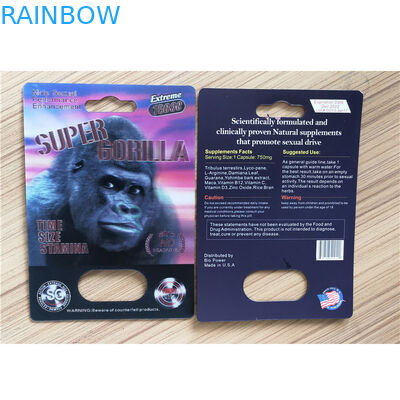 পুনর্ব্যবহারযোগ্য কাগজ কার্ড প্যাকেজিং প্যান্থার গণ্ডার 25 কে পুরুষ বর্ধন পিল প্যাক