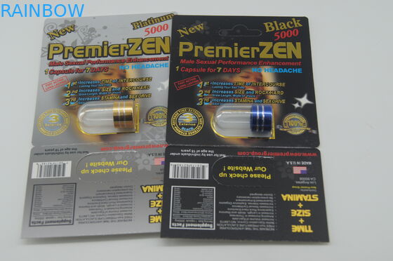 জলরোধী প্লাস্টিকের ফোস্কা প্যাকেজিং গণ্ডার 7 5000 পুরুষ বর্ধন যৌন বড়ি