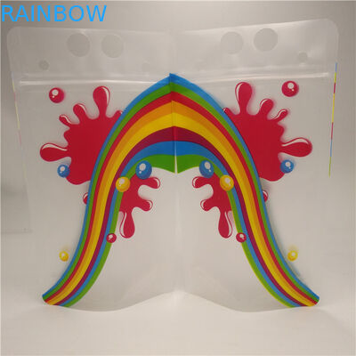 জুস মিল্ক বটম গসেট ব্যাগ সাফ করুন, হ্যান্ডেল সহ ফয়েল পাউচগুলি টেকসই স্ট্যান্ড আপ করুন