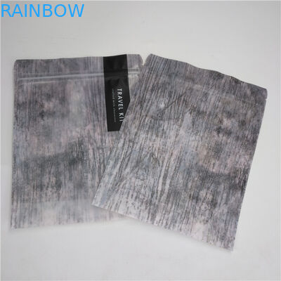 জিপ লক নীচে গু কসমেটিক্স প্যাকেজিং প্লাস্টিকের পরিষ্কার ক্লান্ত ফ্রন্টের সাথে মাইলার পাউচ স্ট্যান্ড আপ করুন