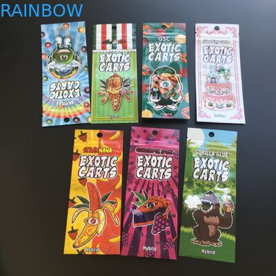 ভ্যাপ কার্টরিজ সিবিডি অয়েল প্লাস্টিকের পাউস প্যাকেজিং বহিরাগত কার্টস জিপলক মেলার ব্যাগ 0.5 মিলি 1 এমএল