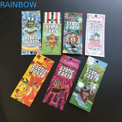 ভ্যাপ কার্টরিজ সিবিডি অয়েল প্লাস্টিকের পাউস প্যাকেজিং বহিরাগত কার্টস জিপলক মেলার ব্যাগ 0.5 মিলি 1 এমএল