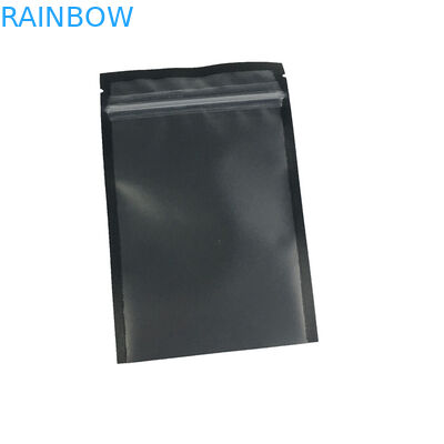 সাফ ফ্রন্ট উইন্ডো স্ট্যান্ড আপ জিপার পাউচ ফুড গ্রেড গন্ধযুক্ত প্রুফ ম্যাট ব্ল্যাক সারফেস