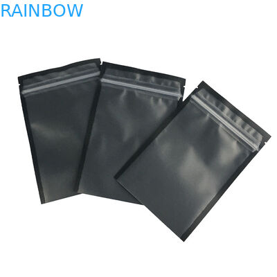 সাফ ফ্রন্ট উইন্ডো স্ট্যান্ড আপ জিপার পাউচ ফুড গ্রেড গন্ধযুক্ত প্রুফ ম্যাট ব্ল্যাক সারফেস