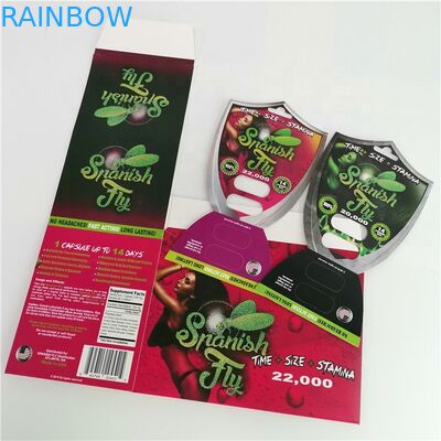 ডি 2 সেক্স পিল ক্যাপসুলগুলির জন্য পুরুষ বর্ধন পিলস ফোস্কা প্যাক প্যাকেজিং পেপার কার্ড