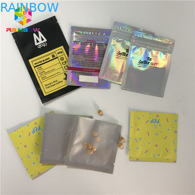 গন্ধ প্রুফ হিট সিলযুক্ত কসমেটিকস ট্যাবলেট পিলস প্যাকেজিং মিনি 3x5 ইঞ্চি সাফ করুন