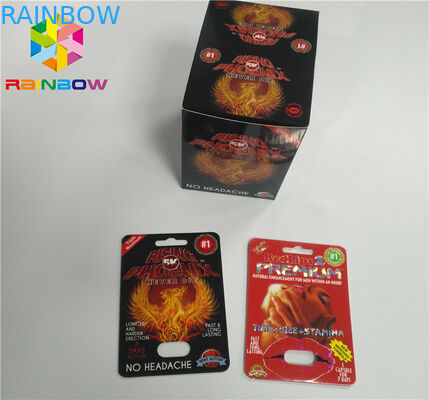 ক্যাপসুল সেক্স পিলের জন্য 3 ডি গন্ডার ফোস্কা কার্ড প্লাস্টিকের ফোস্কা প্যাকেজিং ডিসপ্লে বক্স