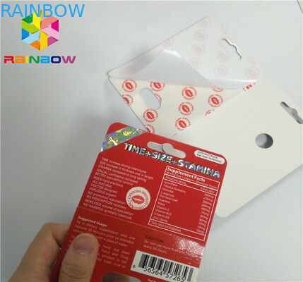 স্লাইড ফোস্কা sertোকান কার্ড পুরুষ বর্ধন বড়ি প্যাকিং 3 ডি সারফেস সমাপ্ত