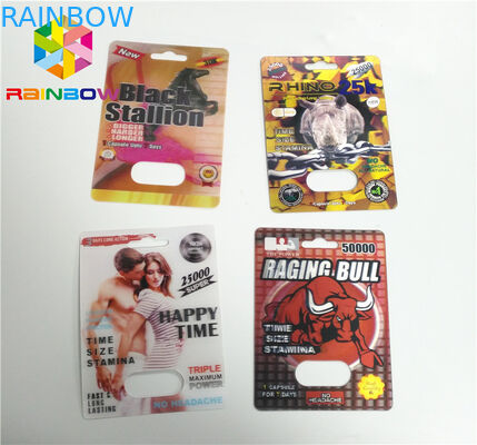 ক্যাপসুল কনটেইনার ফোস্কা কার্ড প্যাকেজিং সেক্স পিলস পাওয়ার টিলার 69 7 3 ডি 6000