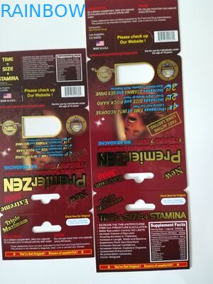 প্রিমিয়ার জেন পুরুষ যৌন পারফরম্যান্স বর্ধন কঠোর রক্স পিল প্যাকেজ বোতল এবং কার্ডের সস্তার নতুন ডিজাইনের প্যাকেজিং