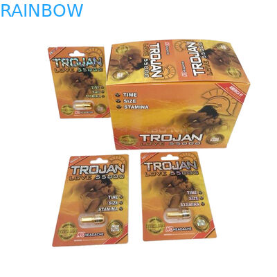 প্রিমিয়ার জেন পুরুষ যৌন পারফরম্যান্স বর্ধন কঠোর রক্স পিল প্যাকেজ বোতল এবং কার্ডের সস্তার নতুন ডিজাইনের প্যাকেজিং