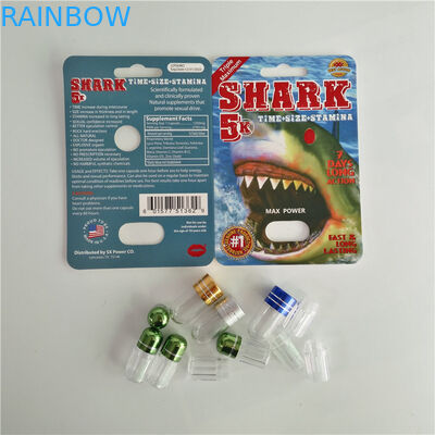 প্লাস্টিক বুলেট সহ পেপার ফোস্কা কার্ড প্যাকেজিং পুরুষ বর্ধন পিলস প্যাক