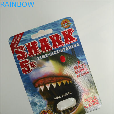 প্লাস্টিক বুলেট সহ পেপার ফোস্কা কার্ড প্যাকেজিং পুরুষ বর্ধন পিলস প্যাক