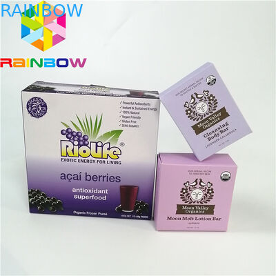 বেগুনি ফ্ল্যাট পুনর্ব্যবহারযোগ্য মোম আবরণ কাগজ ক্রাফ্ট rugেউখেলান কাগজ বাক্স বাঁশি কার্ডবোর্ড মেলার বক্স খাদ্য গ্রেড কফি চা প্যাক