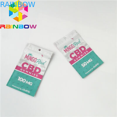 পুনর্ব্যবহারযোগ্য প্লাস্টিকের পাউচস প্যাকেজিং জিপলক সিবিডি গামি ক্যান্ডি ব্যাগ গ্র্যাভুর প্রিন্টিং