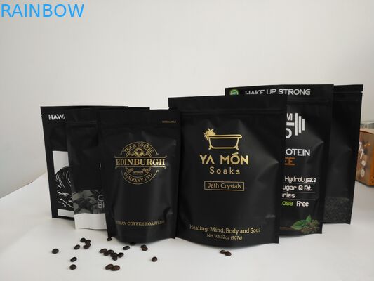 গ্র্যাভুরে প্রিন্টিং অ্যালুমিনিয়াম ফয়েল ব্যাগ, গ্রাউন্ড কফি ভালভের সাথে জিপার ব্যাগগুলি স্ট্যান্ড আপ করুন