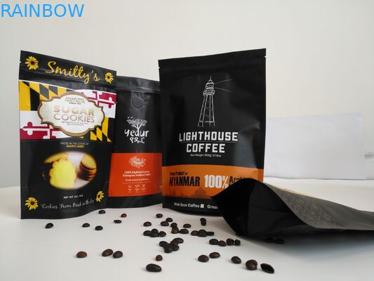 গ্র্যাভুরে প্রিন্টিং অ্যালুমিনিয়াম ফয়েল ব্যাগ, গ্রাউন্ড কফি ভালভের সাথে জিপার ব্যাগগুলি স্ট্যান্ড আপ করুন