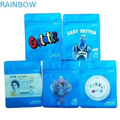 প্লাস্টিকের শিশু প্রতিরোধক স্ট্যান্ড আপ পাউচ বায়োডেগ্রেডেবল ফুল প্যাকেজিং ব্যাগ 3.5g আকার Size