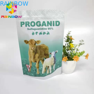 কাস্টম স্ট্যান্ড আপ জিপার পাউচ ব্যাগ 20% অক্সিটেট্রাইসাইক্লিন দ্রবণীয় পাউডার প্যাকেজিং