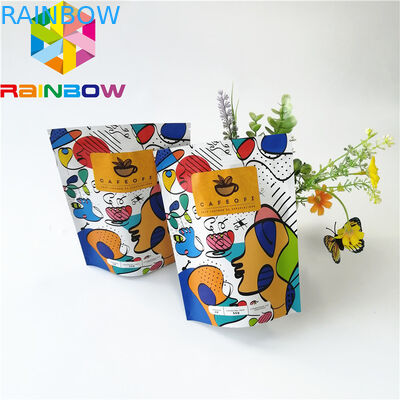 জিপলক প্লাস্টিকের পাউস প্যাকেজিং, পুনরায় ব্যবহারযোগ্য অ্যালুমিনিয়াম ফয়েল কফি ব্যাগ স্ট্যান্ড আপ করুন