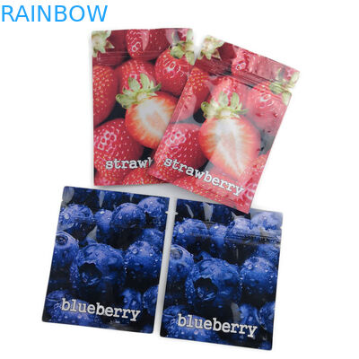 চাইল্ডপ্রুফ জিপার সহ ফলের স্বাদ টিএইচসি গামি প্লাস্টিক পাউস প্যাকেজিং ফ্ল্যাট ব্যাগ