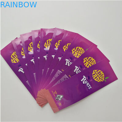 সিবিডি আগাছা গাঁজার জন্য থ্রি সাইড সিল প্লাস্টিকের পাউচিজ প্যাকেজিং জিপার শীর্ষ ব্যাগ