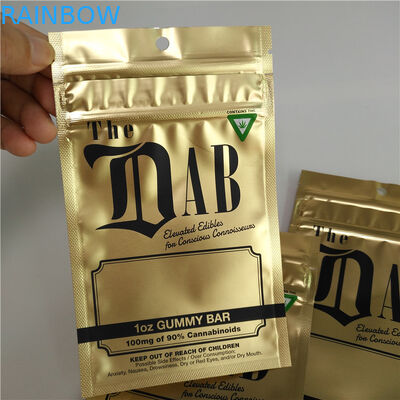 সিবিডি আগাছা গাঁজার জন্য থ্রি সাইড সিল প্লাস্টিকের পাউচিজ প্যাকেজিং জিপার শীর্ষ ব্যাগ