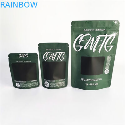 সিবিডি আগাছা গাঁজার জন্য থ্রি সাইড সিল প্লাস্টিকের পাউচিজ প্যাকেজিং জিপার শীর্ষ ব্যাগ