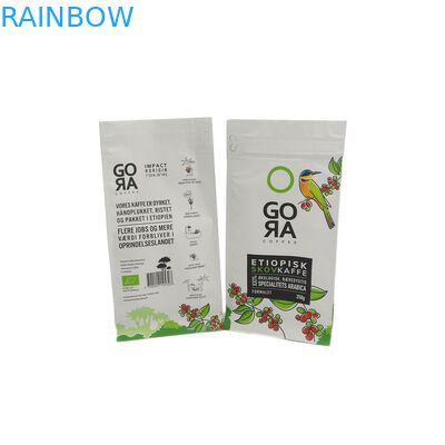 বায়োডেগ্রেডেবল প্লাস্টিক জিপলক ফুড প্যাকিং ব্যাগ ই জিপার ফ্ল্যাট নীচে কফি প্যাকেজিং