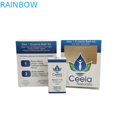 চকচকে হোয়াইট পিচবোর্ড পেপার বক্স প্যাকেজিং খুচরা ত্বকের যত্ন বডি ওয়াশ অ্যাপ্লিকেশন