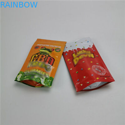 সিবিডি 3 সাইড সিল কাস্টম প্রিন্টেড স্ট্যান্ড আপ পাউস ফয়েল প্যাকেজিং ব্যাগ স্তরিত উপাদান